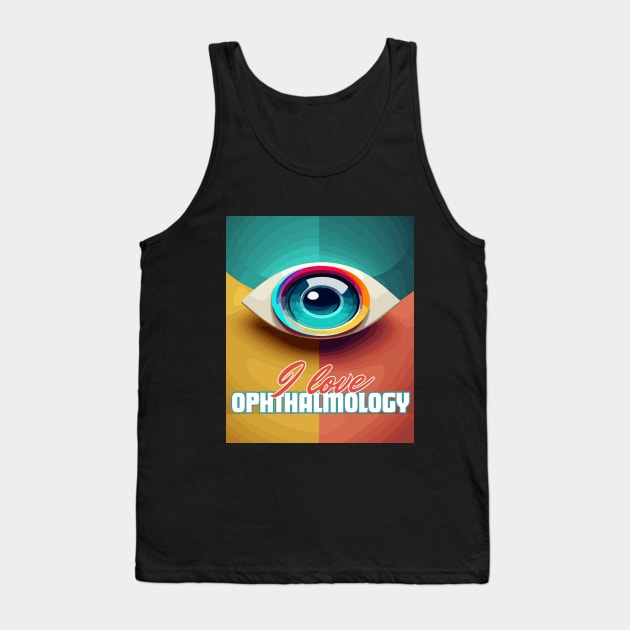 I love ophthalmology eye with green ,yellow and orange color Tank Top by Brafdesign